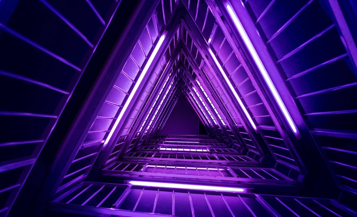 Image of electric purple stairwell