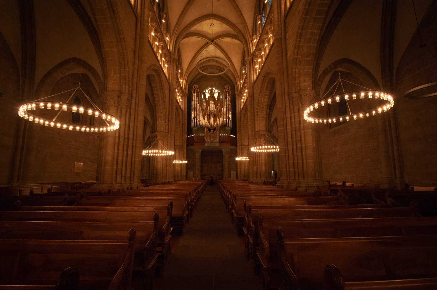 Candle-lit cathedral